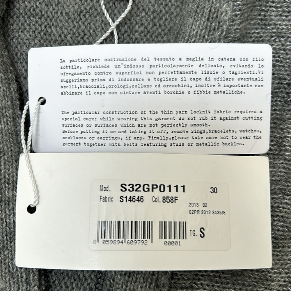 Maison Martin Margiela MM6 Zip Up Cardigan Gray Sleeve Cutouts NWT Size Small - Picture 3 of 7